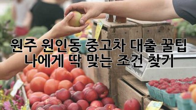 원주 원인동 중고차 대출 꿀팁🍯 나에게 딱 맞는 조건 찾기!